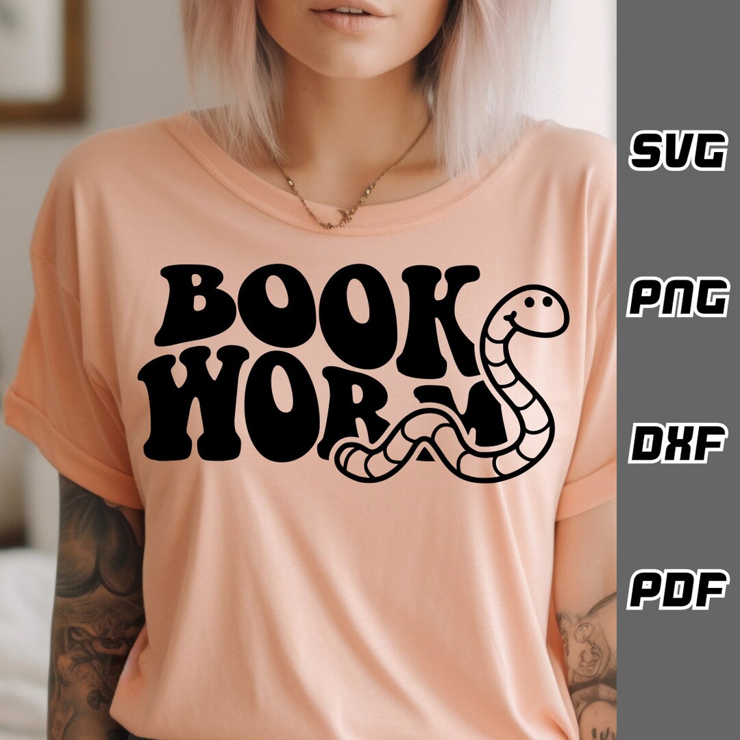 Bookworm SVG Png Pdf Cricut Cut File Book Lover Svg - Etsy