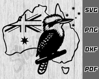 Australia Kookaburra svg - png - dxf - pdf - Cricut Cut File - Cut File - Southern Cross svg - Aussie svg - svg Files - digital download