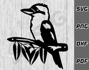 Kookaburra SVG - png - dxf - pdf - Cricut Cut File - Bird svg - Silhouette svg - Australia svg - SVG Files - Digital Download - Tshirt svg