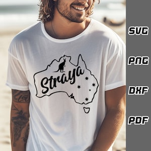 Australie avec Southern Cross SVG - png - dxf - pdf - Cricut Cut File - Aussie svg - Australie svg - Fichiers SVG - Kangourou svg - Straya svg