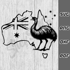 Emu svg - png - dxf - pdf - Cricut Cut File - Cut File - Kreuz des Südens svg - Aussie svg - svg Dateien - digitaler Download - Vogel svg