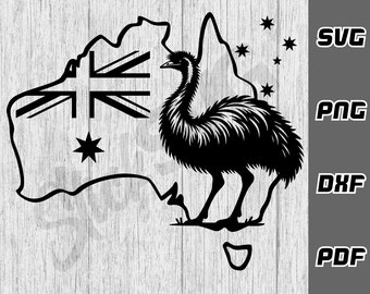 Australia Emu svg - png - dxf - pdf - Cricut Cut File - Cut File - Southern Cross svg - Aussie svg - svg Files - digital download - bird svg