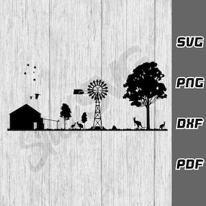 Australisches Outback SVG - png - dxf - pdf - Australien Outback dxf - Aussie SVG - Australien SVG - Australian Farm SVG - Digitaler Download -