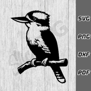 Kookaburra SVG - png - dxf - pdf - Cricut Schnitt - Vogel svg - Silhouette svg - Australien svg - SVG-Dateien - Digital Download - Tshirt svg