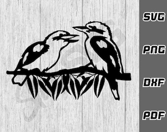 Kookaburras SVG - png - dxf - pdf - Cricut Cut File - Bird T shirt svg - Cut file  - Australian Bird svg - Digital Download - SVG Files