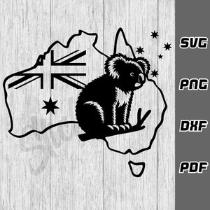 Australien Koala SVG - png - dxf - pdf - Cricut Cut File - Cut File - Southern Cross SVG - Aussie SVG - SVG Dateien - digitaler Download
