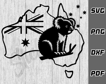 Australia Koala svg - png - dxf - pdf - Cricut Cut File - Cut File - Southern Cross svg - Aussie svg - svg Files - digital download