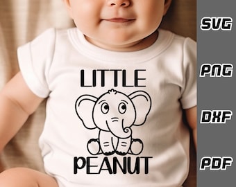 Little peanut SVG - png - dxf - pdf - Cricut Cut File - Baby elephant svg - Digital Download - SVG Files - Newborn svg - cute baby svg