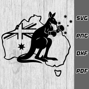 Canguro boxeador australiano (SVG) - PNG - DXF - PDF - Archivo de corte Cricut - Archivo de corte SVG - Southern Cross (SVG) - Aussie (SVG) - Descarga digital