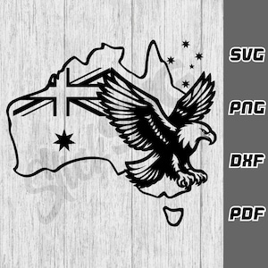 Australien Adler SVG - PNG - dxf - pdf - Cricut Cut Datei - Schnittdatei - Kreuz des Kreuzes Aussie - eagle svg - digitaler Download - Flügel