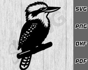 Kookaburra SVG - png - dxf - pdf - Cricut Cut File - Bird svg - Silhouette svg - Australia svg - SVG Files - Digital Download - Tshirt svg