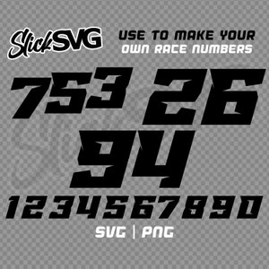 Racenummers voor Dirtbike Raceauto Go Kart BMX Moto Bootbundel | SVG-bestand knippen | Cricut silhouet direct downloaden | Vectorbestanden Geen lettertype