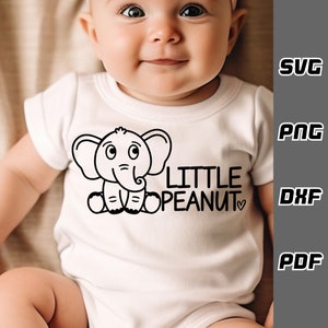 Pequeno amendoim SVG - png - dxf - pdf - Arquivo Cricut Cut - Bebê elefante svg - Download digital - Arquivos SVG - Newborn svg - cute baby svg