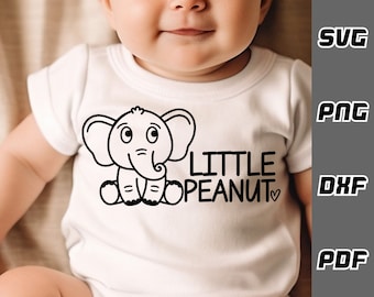 Little peanut SVG - png - dxf - pdf - Cricut Cut File - Baby elephant svg - Digital Download - SVG Files - Newborn svg - cute baby svg