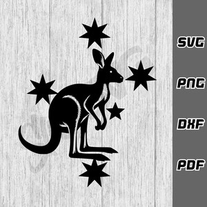 Canguro SVG - PNG - DXF - PDF - Archivo de corte Cricut - Archivo de corte - Cruz del Sur SVG - Australia SVG - Aussie SVG - Archivos SVG - Descarga digital