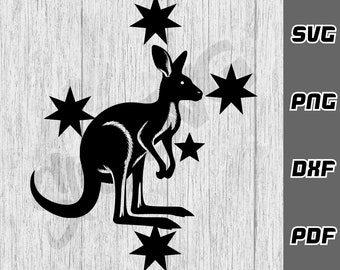 Kangaroo svg - png - dxf - pdf - Cricut Cut File - Cut File - Southern Cross svg - Australia svg - Aussie svg - svg Files - digital download