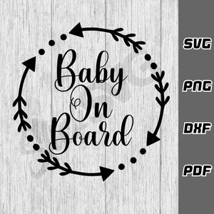 Baby On Board SVG - Wianek SVG - png - dxf - pdf - Plik Cricut Cut - Pliki SVG - Pobieranie cyfrowe - Samochód SVG - Dziecko SVG - Mama SVG