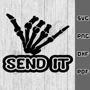 Senden Sie es svg | SVG PNG | Skelett Hand svg | Digitaler Download | SVG-Datei | Dirt Bike svg | Motocross svg | jdm svg | Cricut Cut-Datei | Schüttel