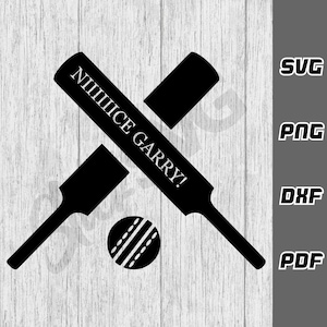 Nice Garry SVG - png - dxf - pdf - Cricut Cut-bestand - SVG-bestanden - cricket svg - digitale downloads - Australische svg - cricketbat svg