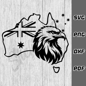Australien Adler Kopf svg - png - dxf - pdf - Cricut Cut File - Cut File - Kreuz des Südens svg - Aussie svg - Adler svg - digitaler Download