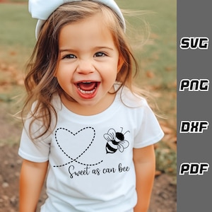 Zoet als kan Bee SVG - png - dxf - pdf - Cricut Cut File - Baby meisje svg - Digitale Download - SVG-bestanden - Pasgeboren svg - schattige bijensvg