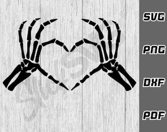 Skeleton hands heart SVG - png - dxf - pdf - skeleton svg - Cricut Cut File - SVG Files - halloween svg - skeleton love heart svg