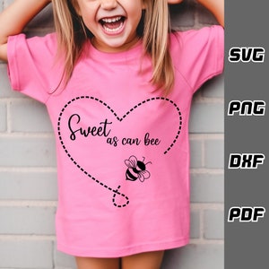 Zoet als kan Bee SVG - png - dxf - pdf - Cricut Cut File - Baby meisje svg - Digitale Download - SVG-bestanden - Schattige baby svg - schattige bijensvg