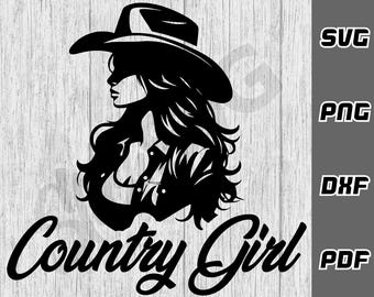 Ragazza di campagna SVG - png - pdf - File di taglio Cricut - Download digitale - ragazza di campagna in formato SVG - ragazza cowgirl in formato SVG - ragazza del sud in formato SVG - ragazza di piccola città in formato SVG