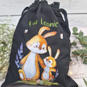 Geschenkbeutel Geschenkesäckchen Ostern personalisiert mit Name Osterkorb Hase Osterhase Küken Mama und Baby