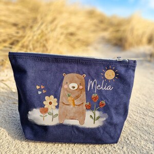 Diaper bag with name personalized toiletry bag wash bag whale bear boho