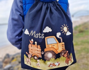 Sac de sport sac de sport avec nom personnalisé tracteur tracteur ferme animaux de la ferme