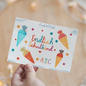 Adesivo per l'iscrizione a scuola con affermazioni - adesivo per cono scolastico - ABC per scolari - impermeabile e colorato - regalo per l'inizio della scuola per bambine e bambini