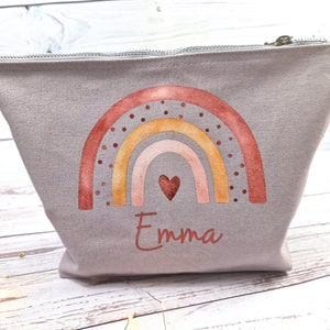 Diaper bag personalized with name toiletry bag wash bag rainbow