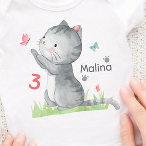 Ironing image personalized with desired name and age fox birthday shirt cat kitten house cat