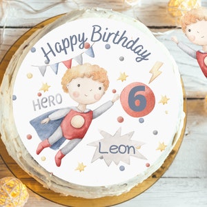 Cake topper fondant birthday child sugar picture superhero superhero hero