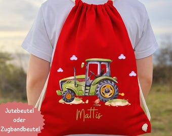 Tractor gym bag with name – personalized – daycare bag from 2 years – changing bag for kindergarten – gift for the start of kindergarten