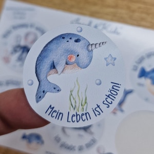 Adesivi lavabili in lavastoviglie impermeabili Affermazioni resistenti ai raggi UV Impermeabili / Per borraccia porta pranzo bicicletta balena creature marine