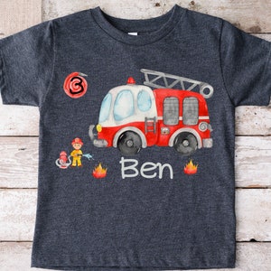 Iron-on image personalized with your desired name and age, fire brigade, rescue vehicles, firefighter