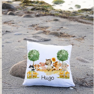 Pillowcase Pillow with Name Personalized Individualized Farm Farm Animals Tractor Farm