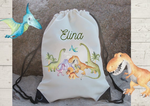 Bolsa de deporte bolsa de gimnasio con nombre personalizado Dino