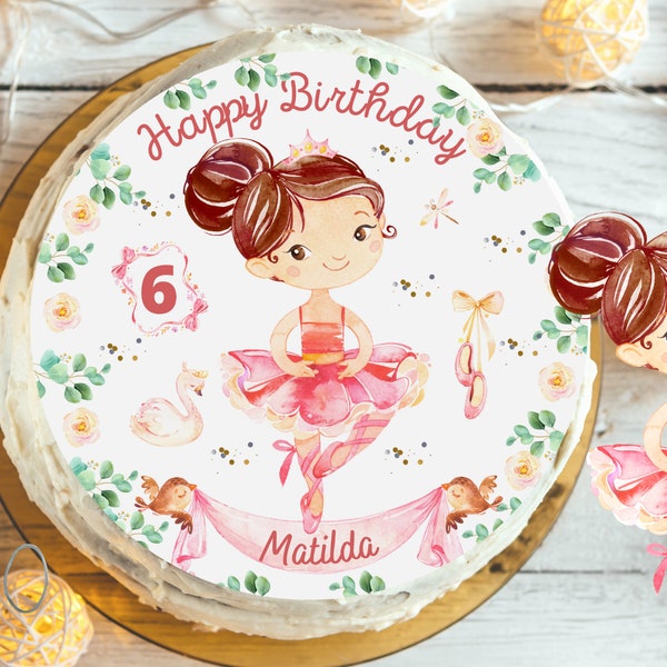 Cake topper fondant anniversaire enfant sucre image fille garçon ballet ballerine danseur cygne