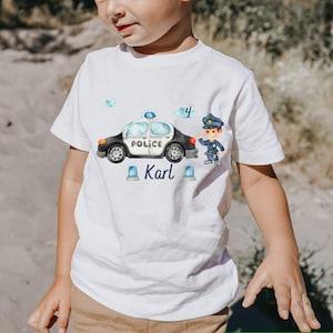 T-Shirt Birthday Shirt Personalized Birthday Child Boy Girl Tractor Police Emergency Vehicle Policeman Policewoman