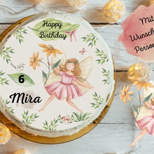 Cake Topper Fondant Birthday Child Sugar Image Girl Elf Fairy