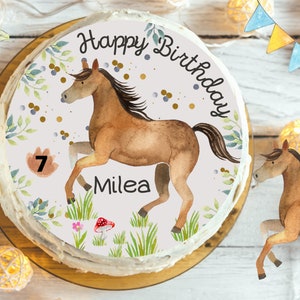 Cake Topper Fondant Birthday Child Sugar Image Girl Boy Horse Pony