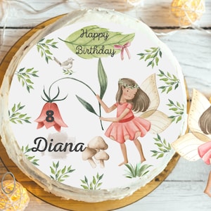 Cake Topper Fondant Birthday Child Sugar Image Girl Elf Fairy