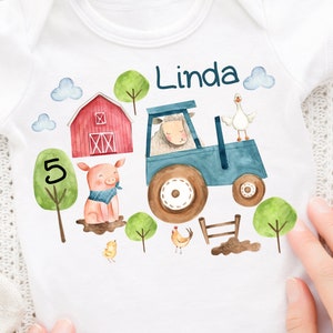Ironing image personalized with desired name and age tractor tractor farm