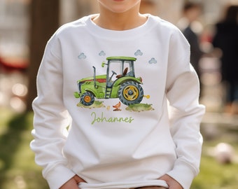 Pullover Sweatshirt Sweater personalisiert Kinderpullover Babypullover Traktor Trecker Bauernhof