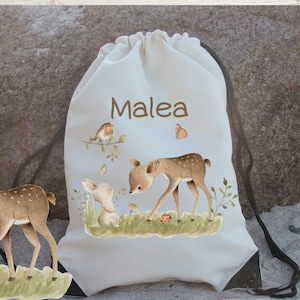 Sac de sport sac de sport avec nom personnalisé animaux de la forêt cerf lapin