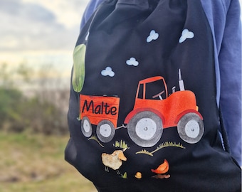 Sac de sport sac de sport avec nom personnalisé tracteur tracteur ferme animaux de la ferme