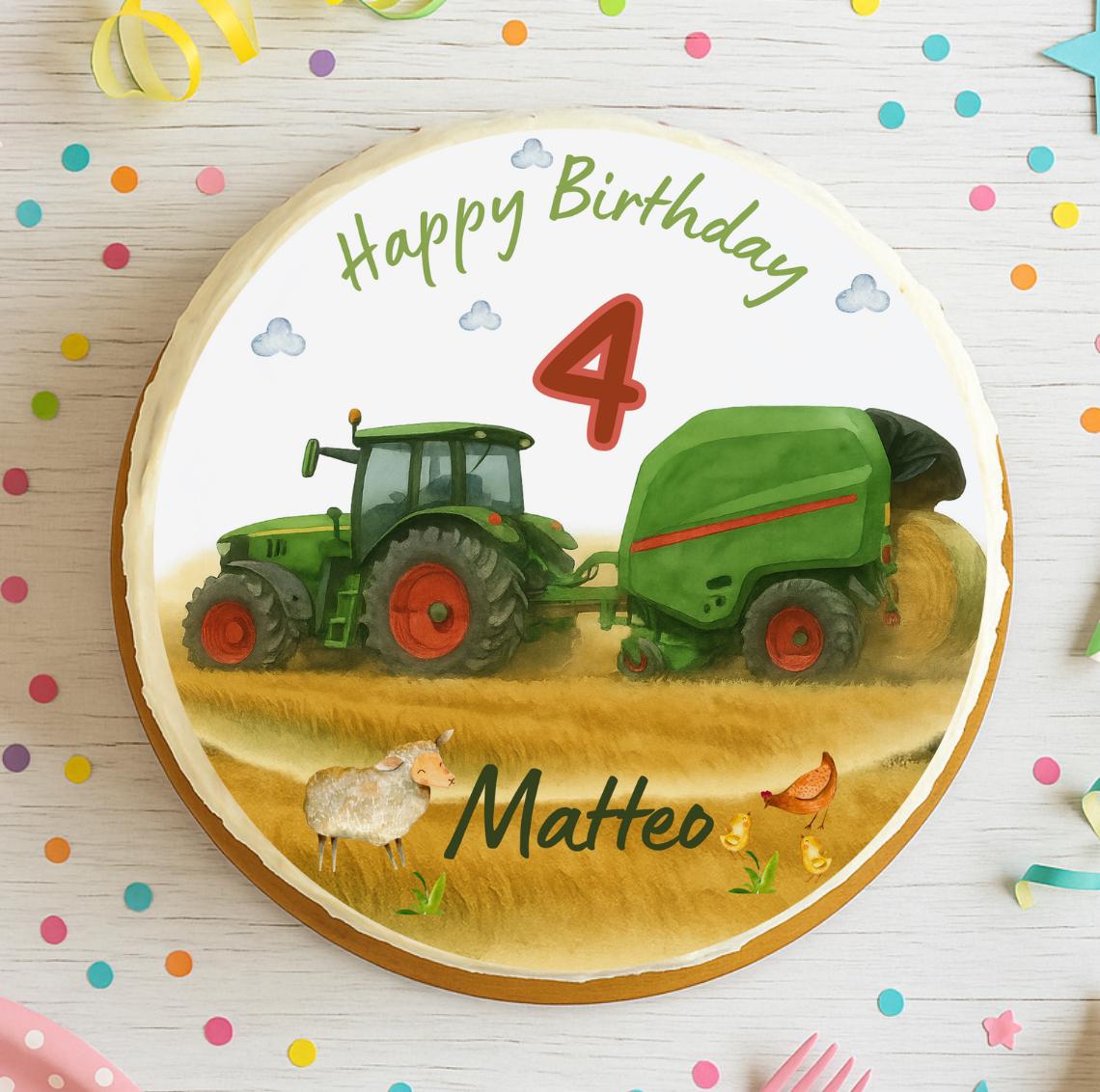 Holly Cupcakes Essbare Kuchendekorationen – 24 Traktor-Motive, 45 Mm, Zuckerfrei, Für Vegetarier
